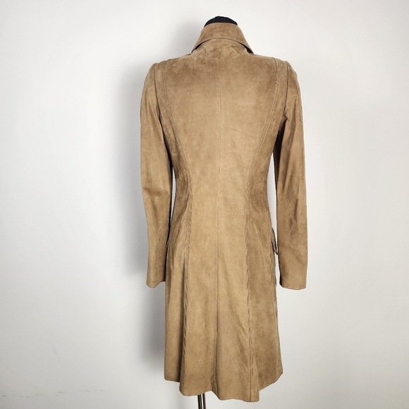 DAVID CARDONA tan nubuck suede trench coat - Picture 2 of 13